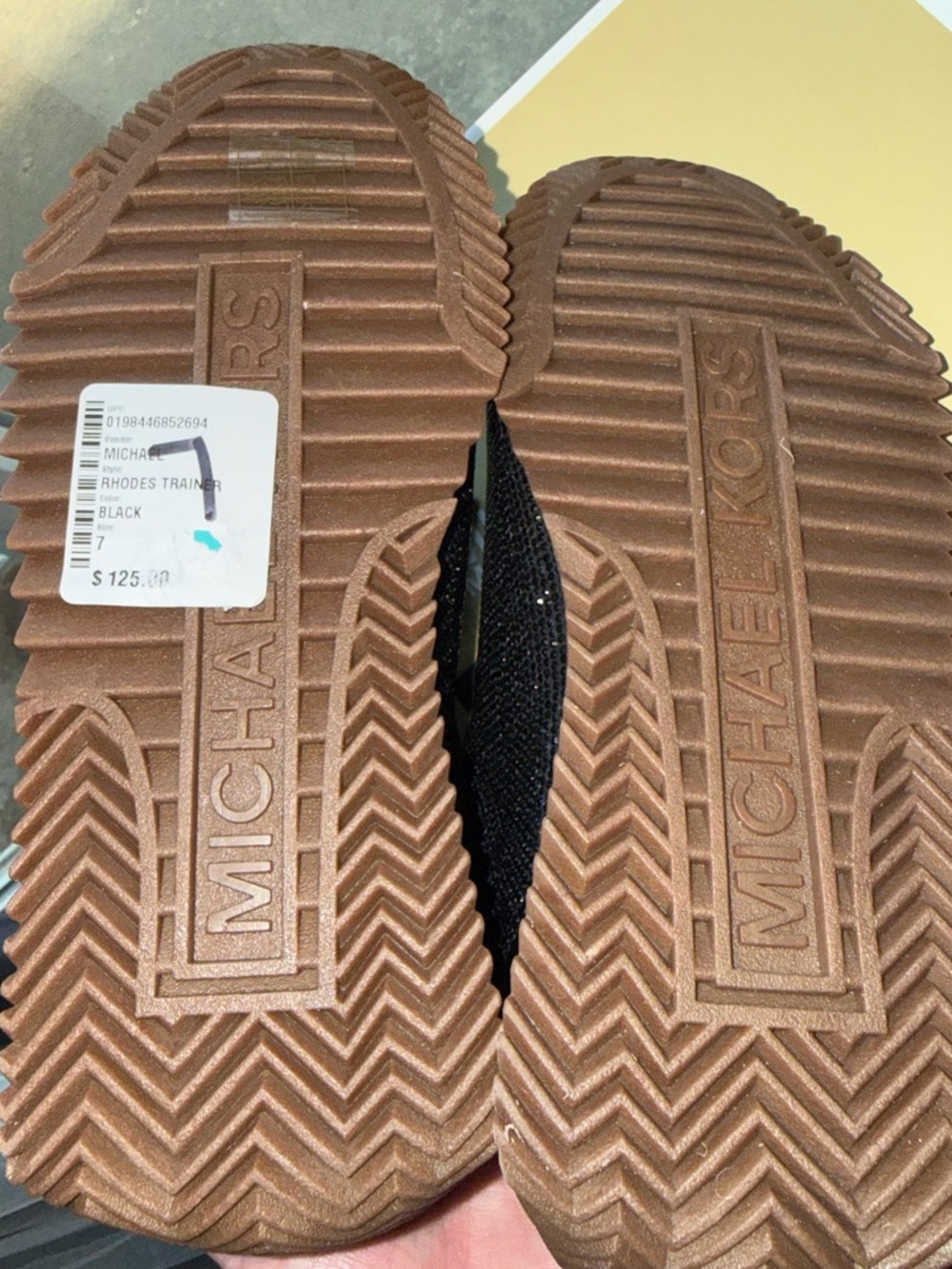 Michael Kors Rhodes Black Crystal-Embellished Lace-Up trainer Sneaker 7 - Picture 8 of 11